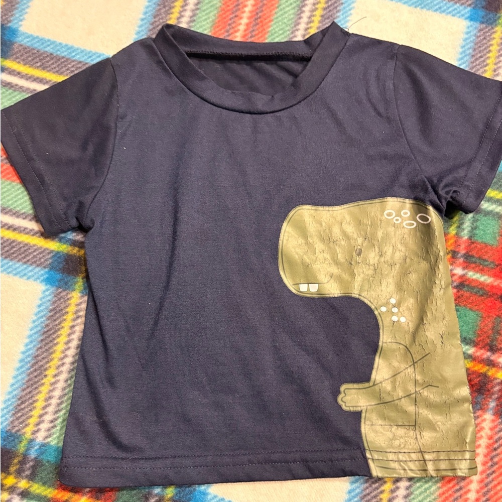 Navy Blue Dinosaur Kids T-Shirt